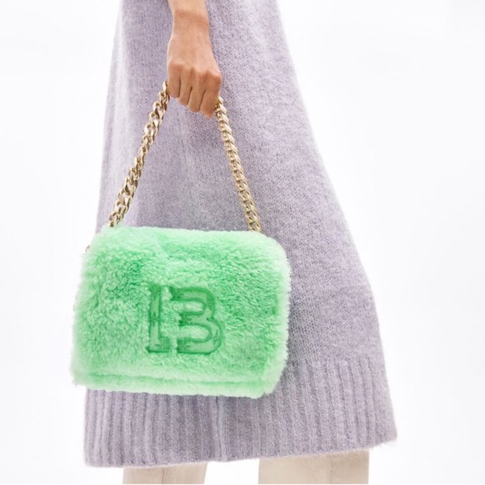 Green Faux Fur Bag in Green